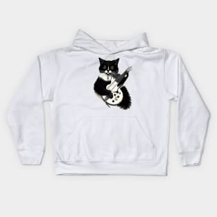 Cat stev The guitarist Kids Hoodie